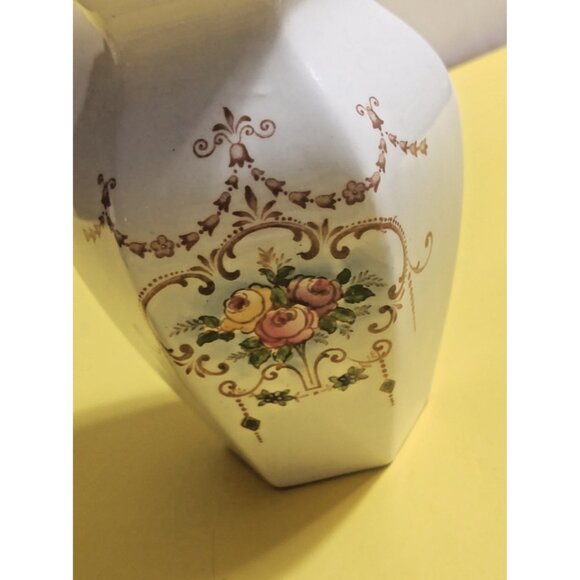 Antique Crown Ducal Ware Regal Floral Vase Hexagon Art Deco 1925 - Picture 6 of 8